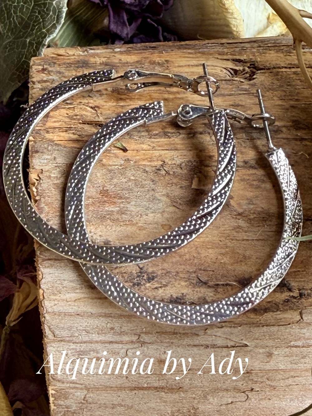 Alquimia Silver Textured Hoop Earrings